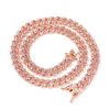 Pink Cuban Link Necklace