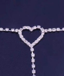 Diamond Heart Leg Chain - side view